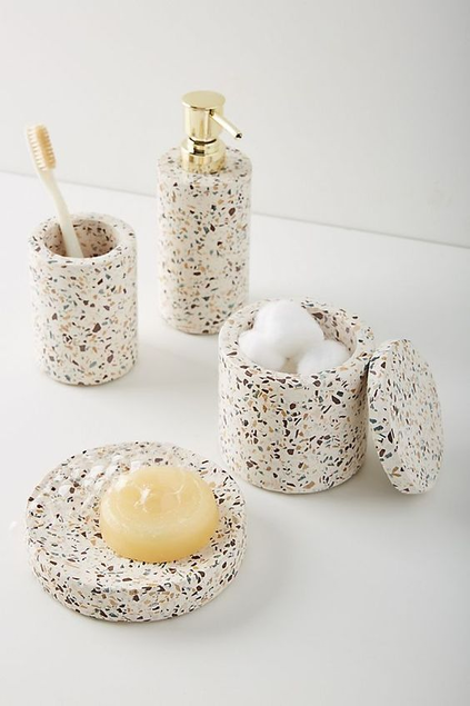 accessoires de salle de bain terrazzo