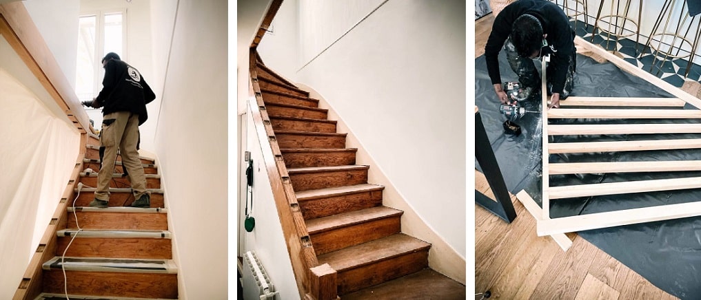 Réfection de la cage d'escalier de Minireyve par des professionnels