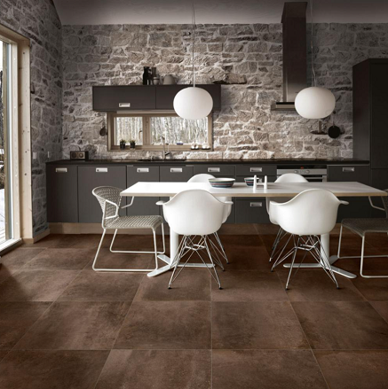 Carrelage effet métal vieilli