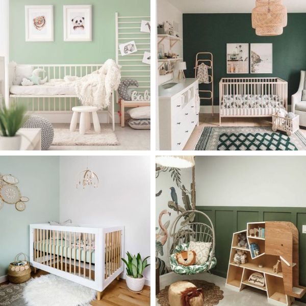 peinture verte dans la chambre de bébé