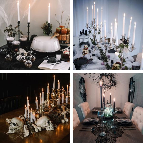 chandelier sur une table d'halloween