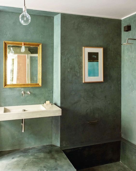 salle de bain à la chaux