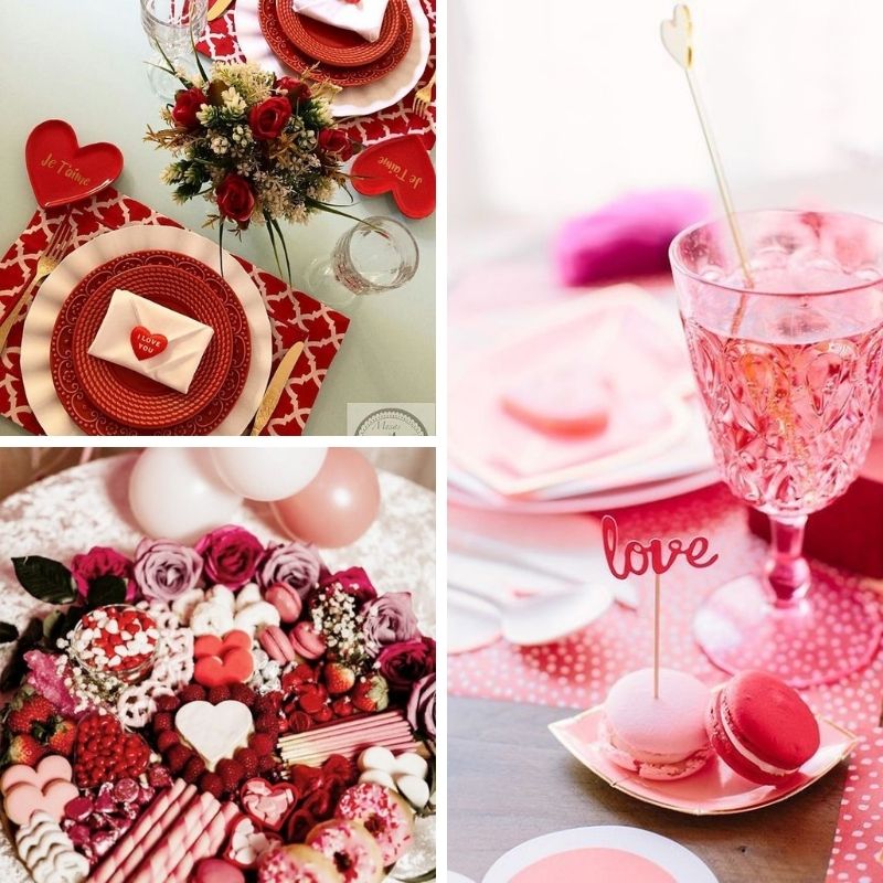 couleur rouge pour la décoration de Saint-Valentin