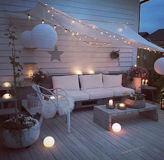 décoration de terrasse salon de jardin palette