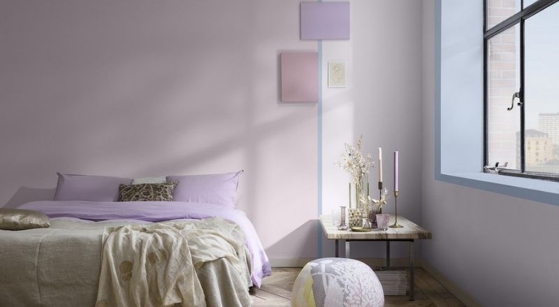 couleur dulux bleu horizon dans une chambre parentale