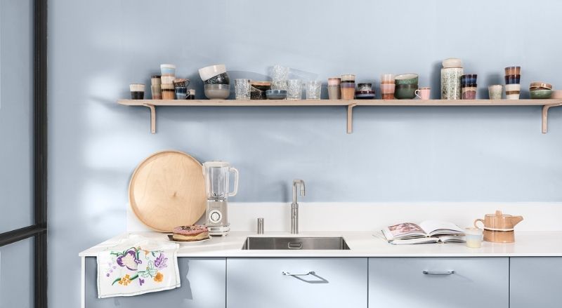 couleur dulux bleu horizon dans une cuisine