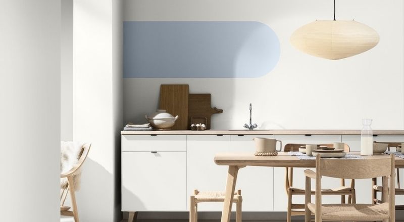 couleur dulux bleu horizon dans une cuisine