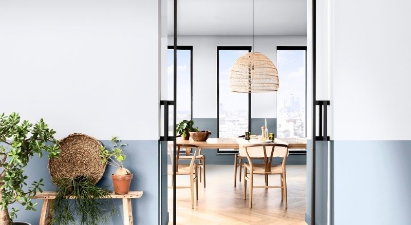 couleur dulux bleu horizon dans une entrée