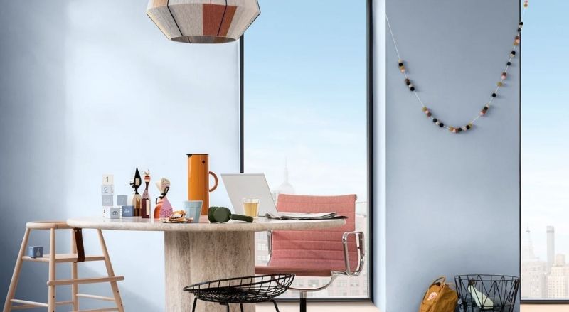 couleur dulux bleu horizon dans un salon