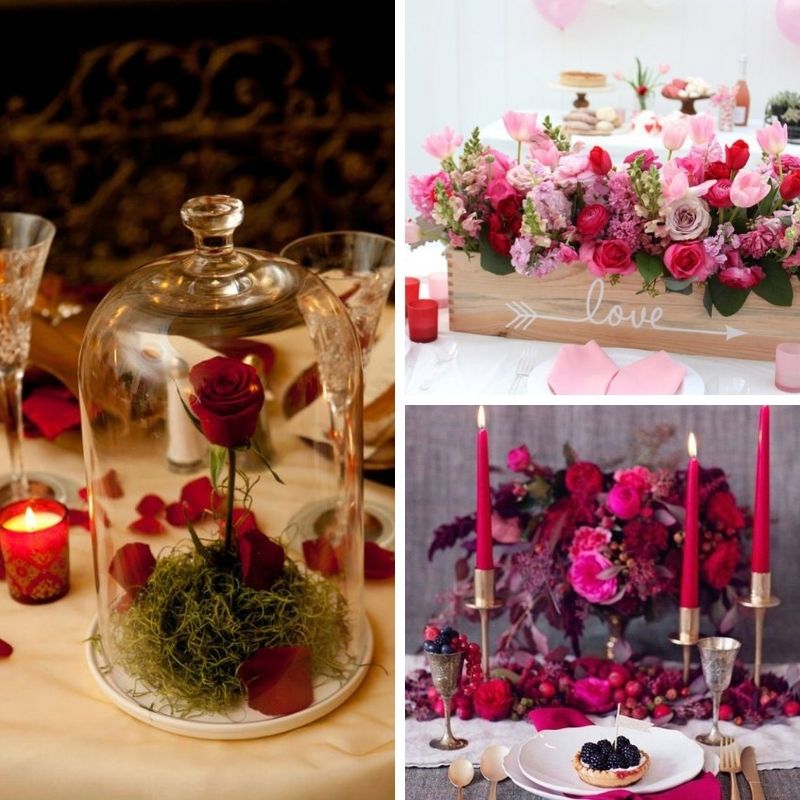 fleurs pour la décoration de Saint-Valentin