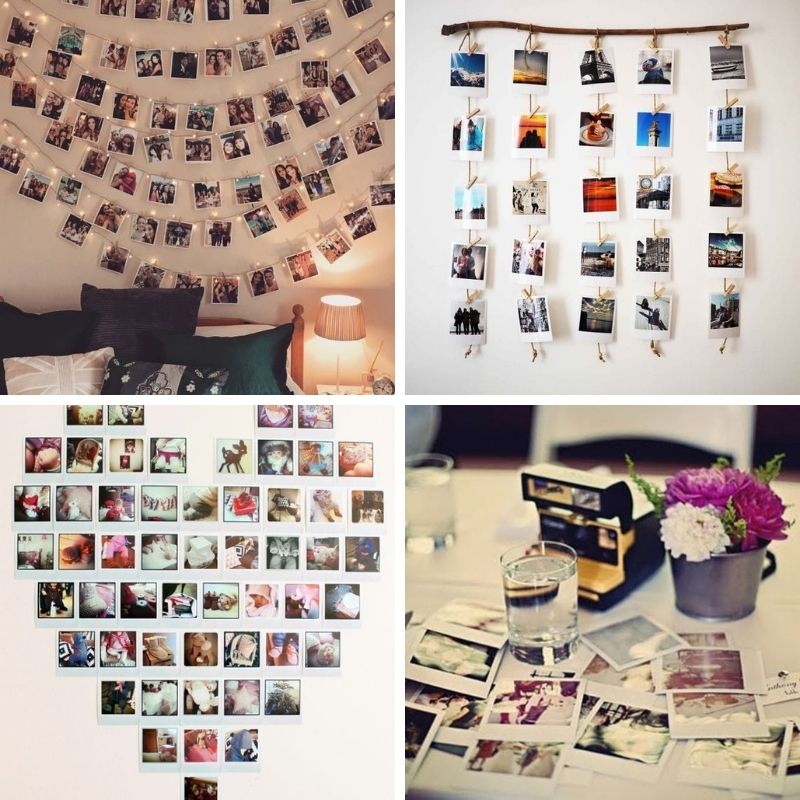 guirlande de photos pour la décoration de Saint-Valentin