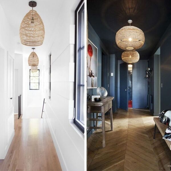 luminaires dans un couloir
