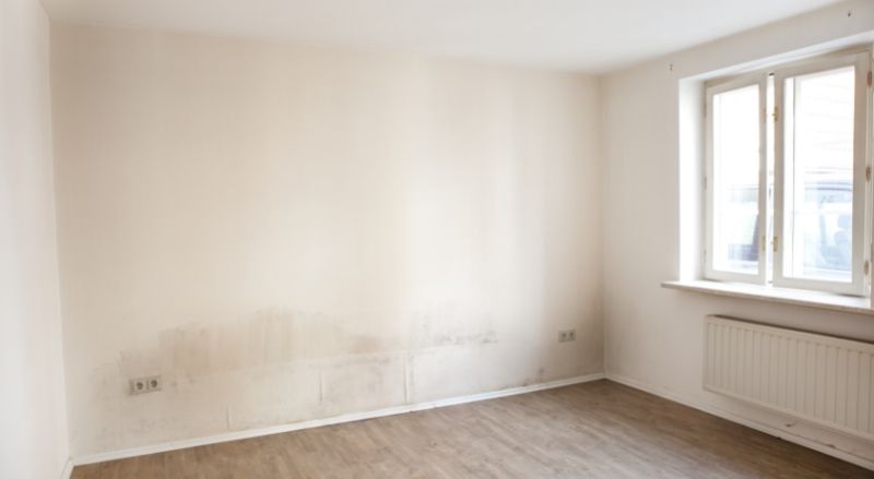 mur humide dans un appartement