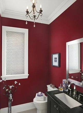 peinture rouge salle de bain