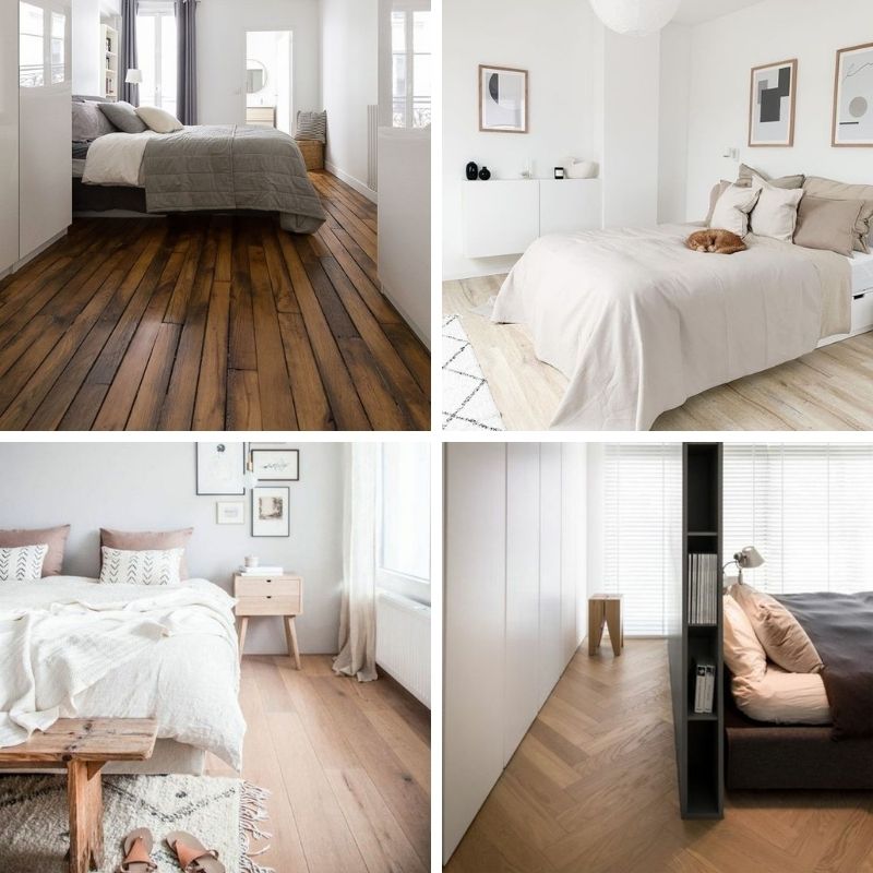 parquet dans une chambre d'adultes