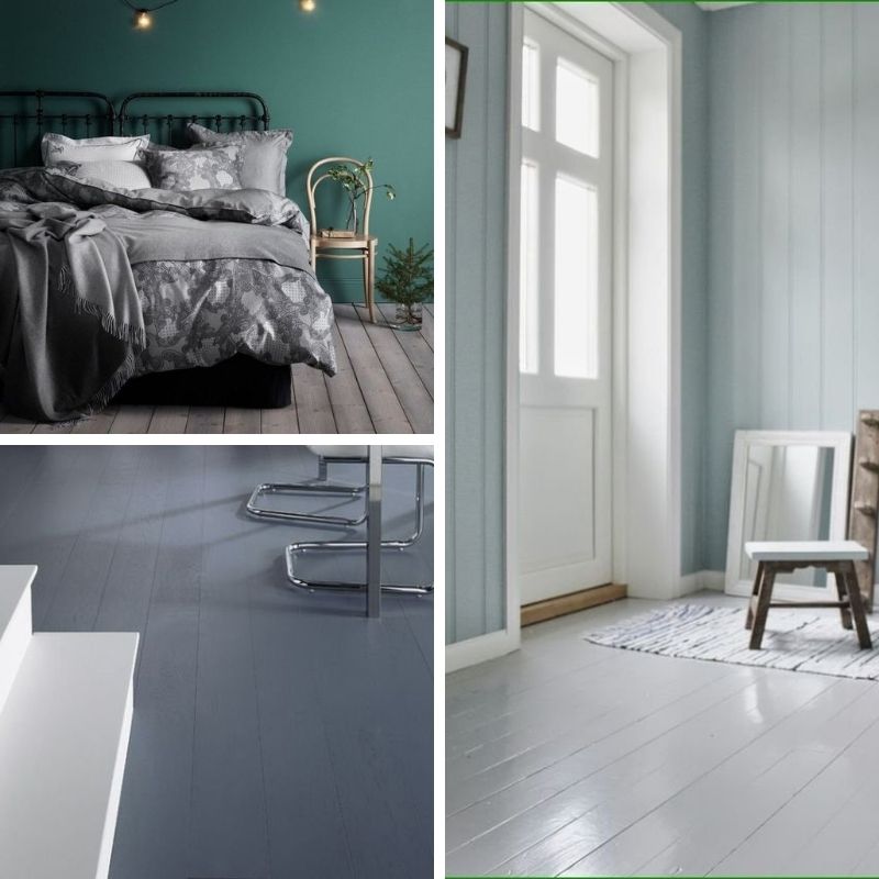 parquet peint en gris