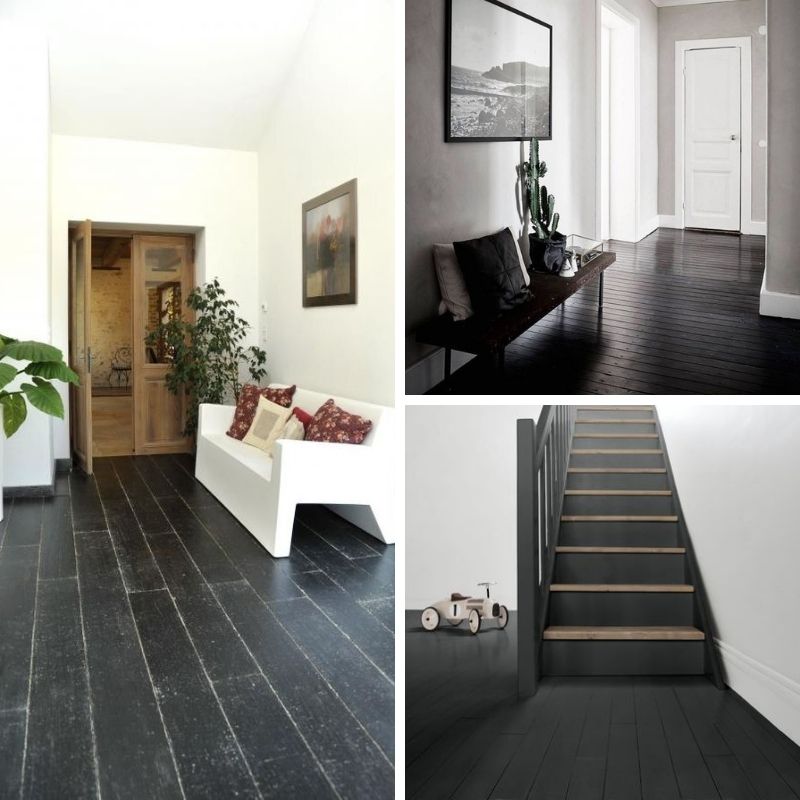 parquet peint en noir