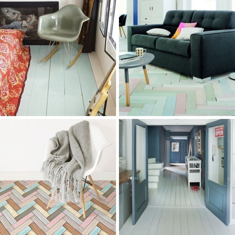 parquet peint teintes pastel