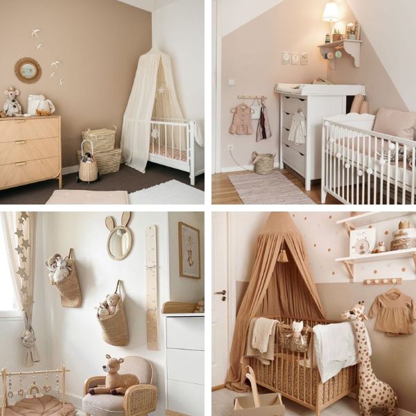 peinture beige dans la chambre de bébé