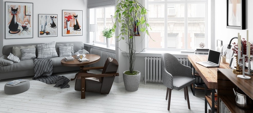 peinture disposée dans un salon