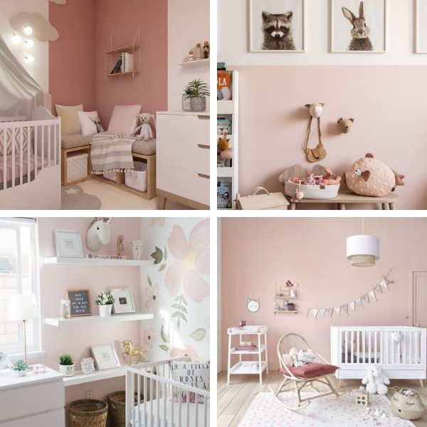 peinture rose dans la chambre de bébé