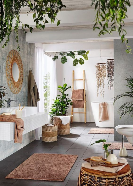 salle de bain boheme