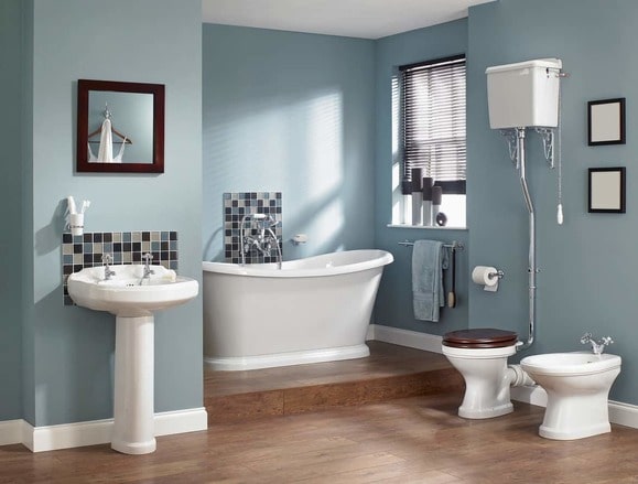 peinture bleue salle de bain