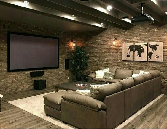 salle de cinéma dans un sous-sol