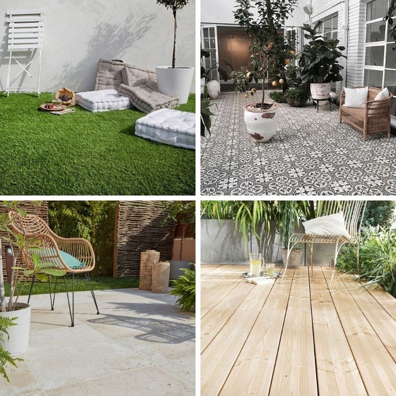 revêtements de sol sur une terrasse