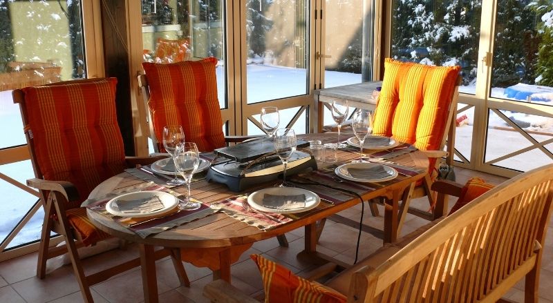 raclette dans une véranda